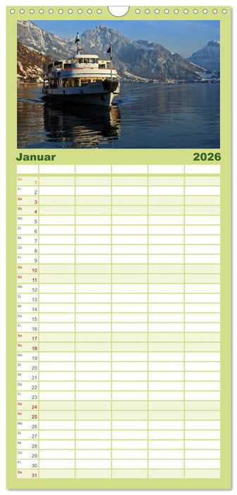 Zauber der Berge. Die Schweizer Alpen (CALVENDO Familienplaner 2026)