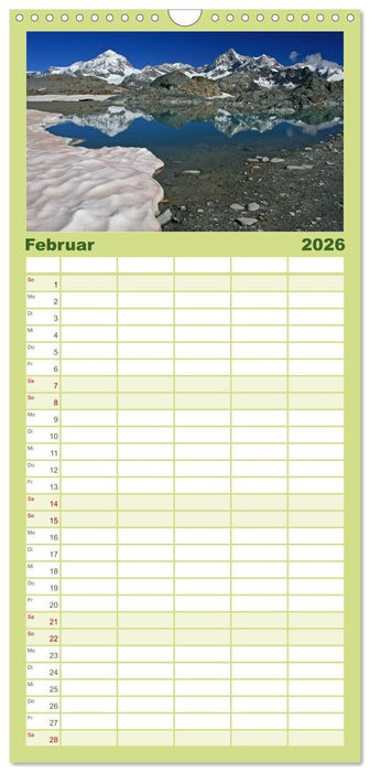 Zauber der Berge. Die Schweizer Alpen (CALVENDO Familienplaner 2026)