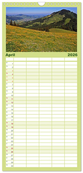 Zauber der Berge. Die Schweizer Alpen (CALVENDO Familienplaner 2026)