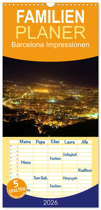 Barcelona Impressionen (CALVENDO Familienplaner 2026)