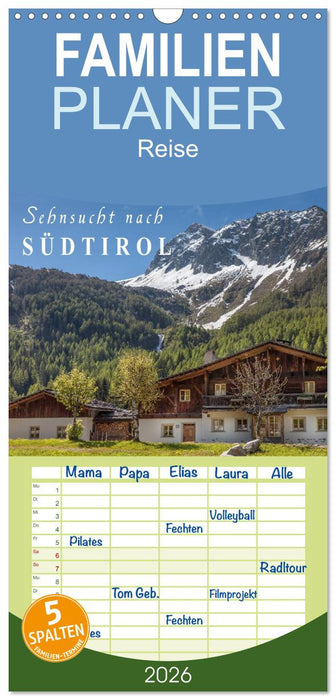 Sehnsucht nach Südtirol (CALVENDO Familienplaner 2026)