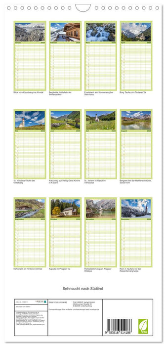 Sehnsucht nach Südtirol (CALVENDO Familienplaner 2026)