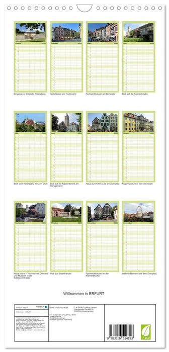 Willkommen in ERFURT (CALVENDO Familienplaner 2026)