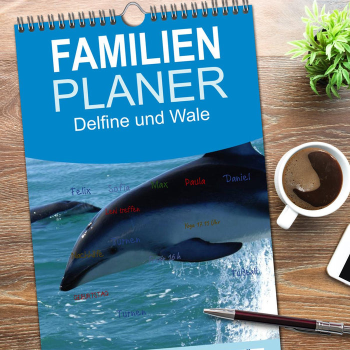 Delfine und Wale (CALVENDO Familienplaner 2026)