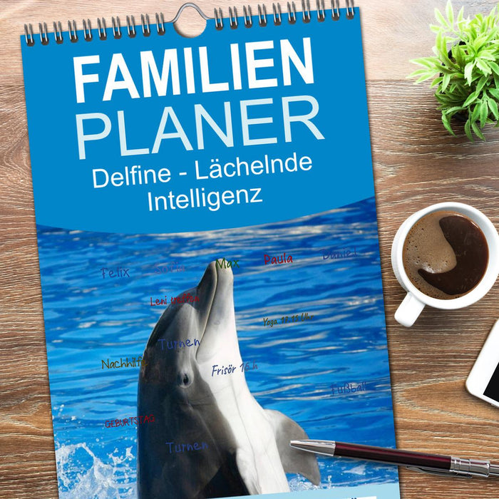 Delfine - Lächelnde Intelligenz (CALVENDO Familienplaner 2026)