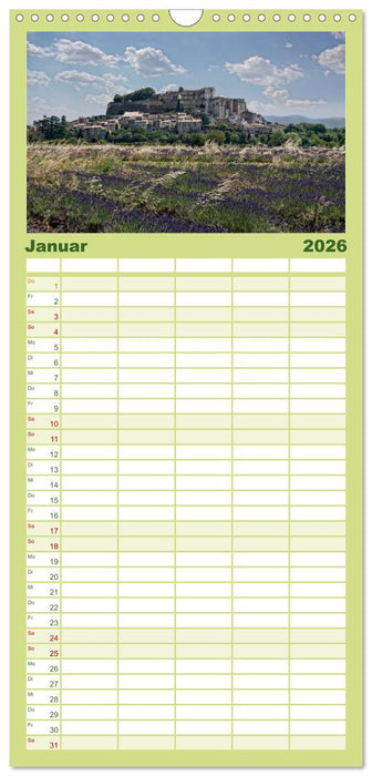 Provence romantique (CALVENDO Familienplaner 2026)