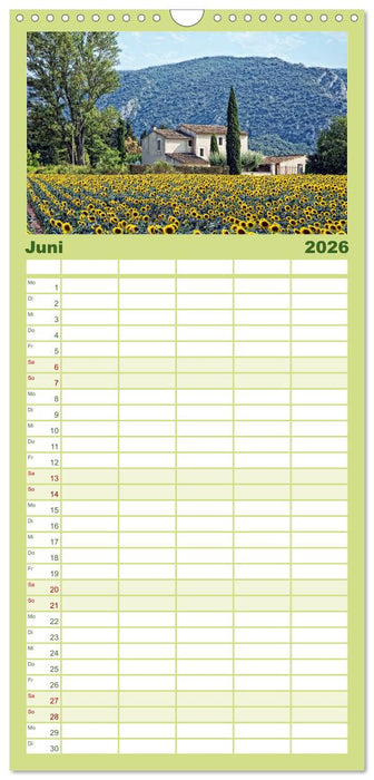 Provence romantique (CALVENDO Familienplaner 2026)