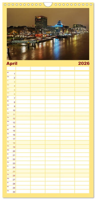 Köln dunkel bunt - Die Stadt in anderem Licht! (CALVENDO Familienplaner 2026)