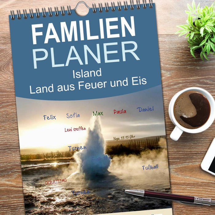 Island - Land aus Feuer und Eis (CALVENDO Familienplaner 2026)