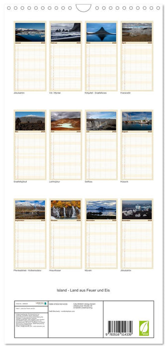 Island - Land aus Feuer und Eis (CALVENDO Familienplaner 2026)