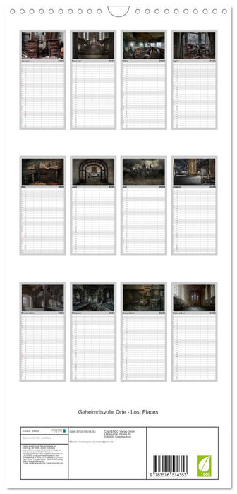 Geheimnisvolle Orte - Lost Places (CALVENDO Familienplaner 2026)