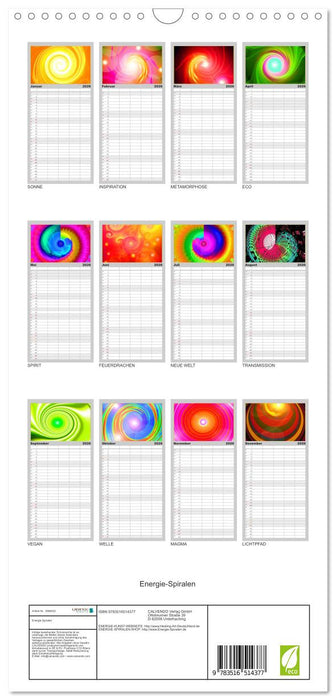 Energie-Spiralen (CALVENDO Familienplaner 2026)