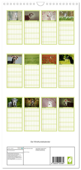 Der Windhundekalender (CALVENDO Familienplaner 2026)