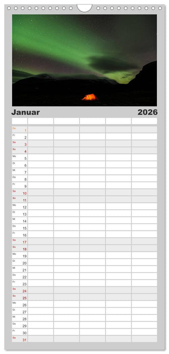 Nordlichter (CALVENDO Familienplaner 2026)