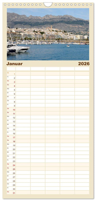 Costa Blanca - Spaniens weiße Küste (CALVENDO Familienplaner 2026)