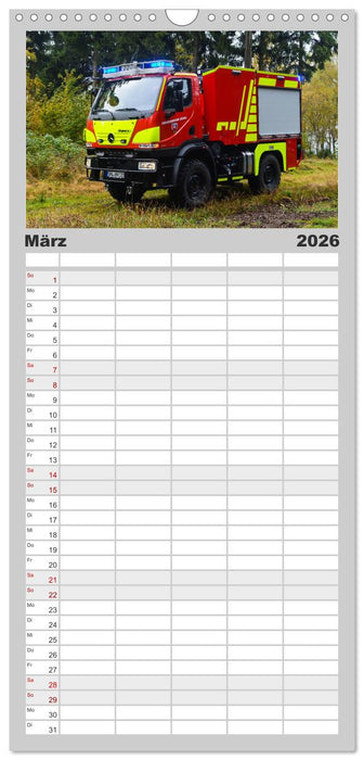 Feuerwehrfahrzeuge (CALVENDO Familienplaner 2026)