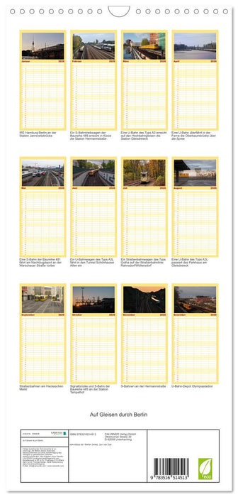Auf Gleisen durch Berlin (CALVENDO Familienplaner 2026)