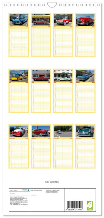 Ami Schlitten (CALVENDO Familienplaner 2026)