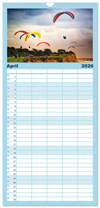 Freiheit und Abenteuer - Paragliding (CALVENDO Familienplaner 2026)