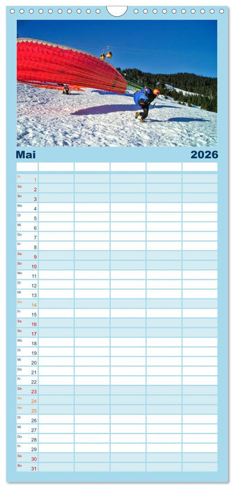 Freiheit und Abenteuer - Paragliding (CALVENDO Familienplaner 2026)