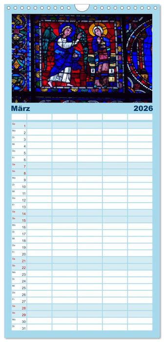 Bilder aus Licht - Notre Dame de Chartres (CALVENDO Familienplaner 2026)