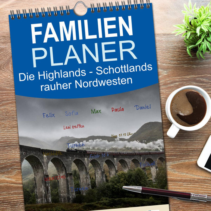 Die Highlands - Schottlands rauher Nordwesten (CALVENDO Familienplaner 2026)