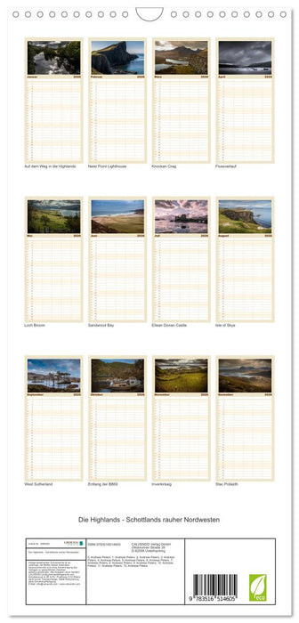 Die Highlands - Schottlands rauher Nordwesten (CALVENDO Familienplaner 2026)