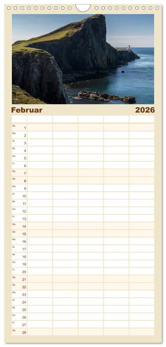 Die Highlands - Schottlands rauher Nordwesten (CALVENDO Familienplaner 2026)