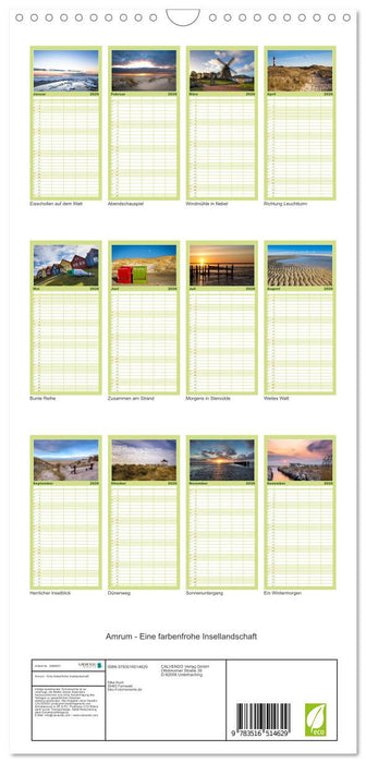 Amrum - Eine farbenfrohe Insellandschaft (CALVENDO Familienplaner 2026)