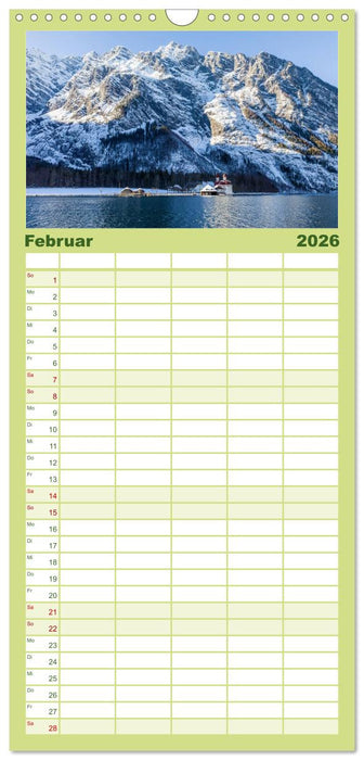 Berchtesgadener Alpen - Land von Watzmann und Königssee (CALVENDO Familienplaner 2026)