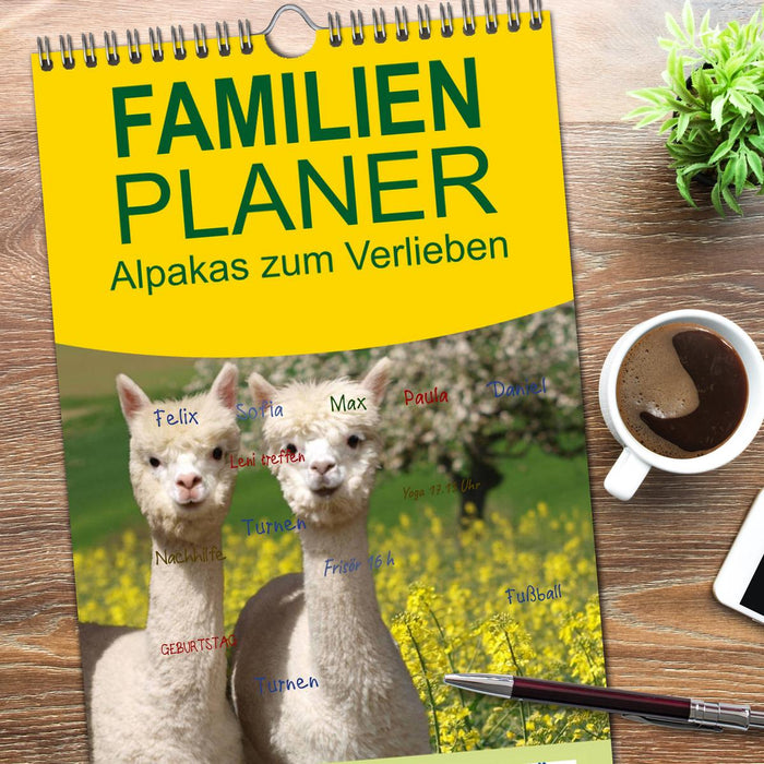 Alpakas zum Verlieben (CALVENDO Familienplaner 2026)