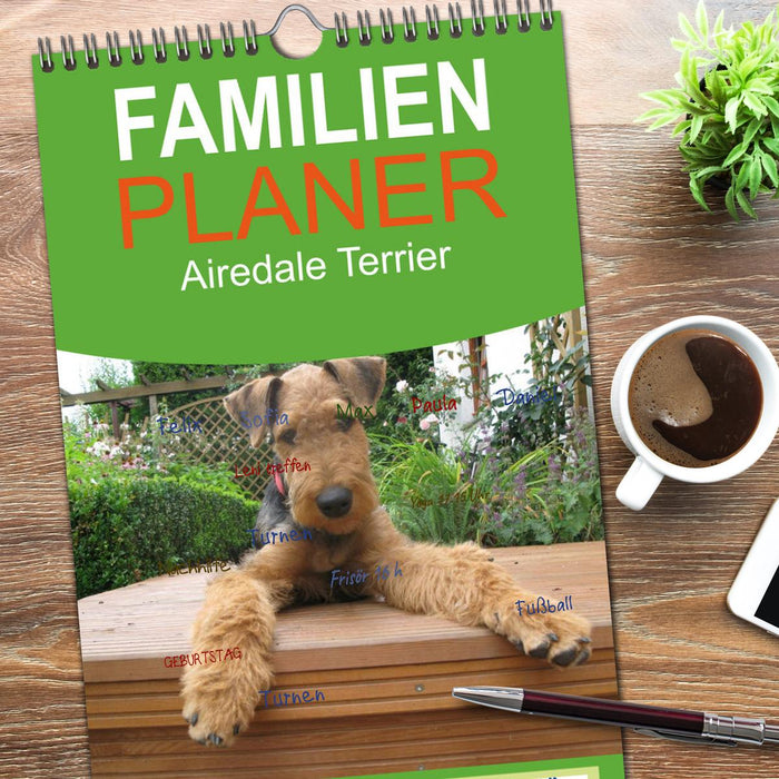 Airedale Terrier (CALVENDO Familienplaner 2026)