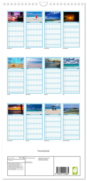 Traumstrände (CALVENDO Familienplaner 2026)