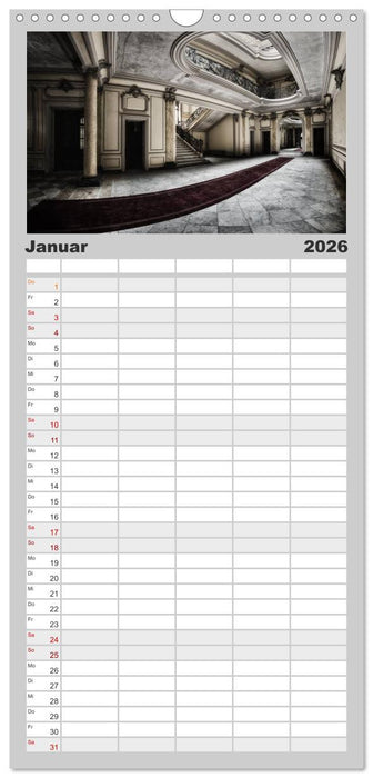 Lost Places - vergessene orte vergessener glanz (CALVENDO Familienplaner 2026)