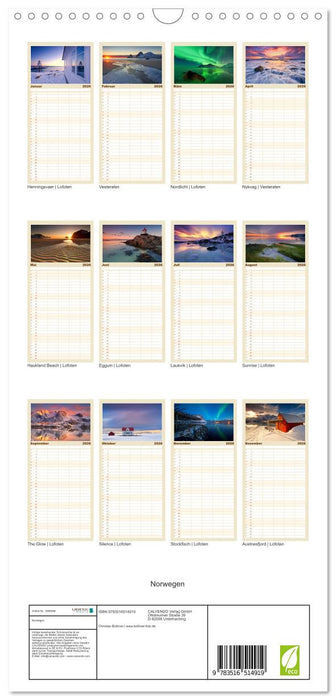 Norwegen (CALVENDO Familienplaner 2026)