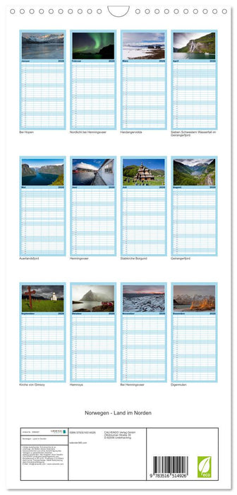 Norwegen - Land im Norden (CALVENDO Familienplaner 2026)