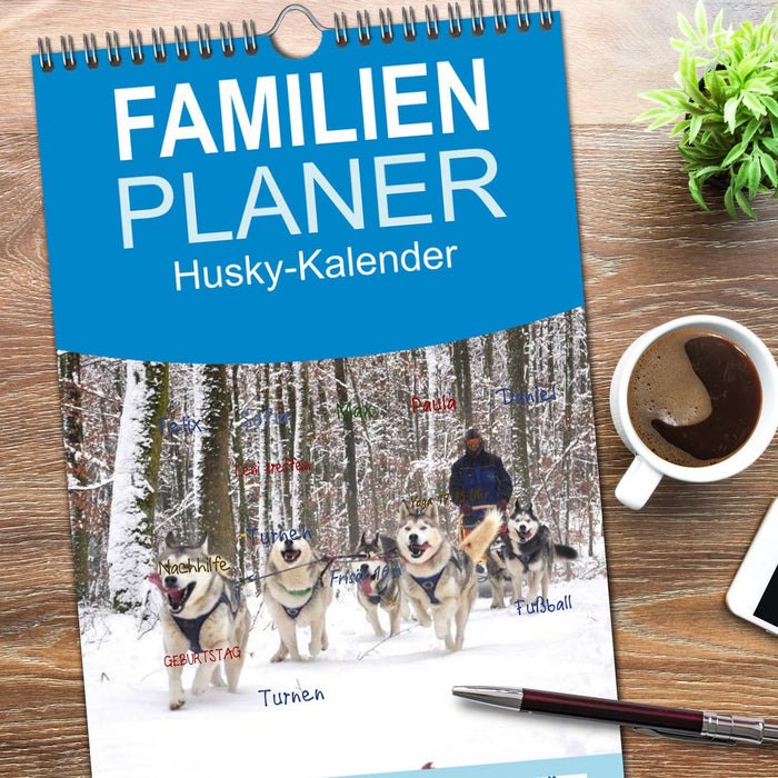 Husky-Kalender (CALVENDO Familienplaner 2026)