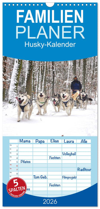 Husky-Kalender (CALVENDO Familienplaner 2026)
