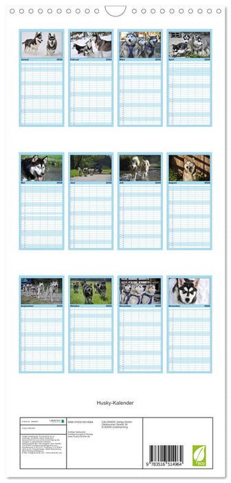 Husky-Kalender (CALVENDO Familienplaner 2026)
