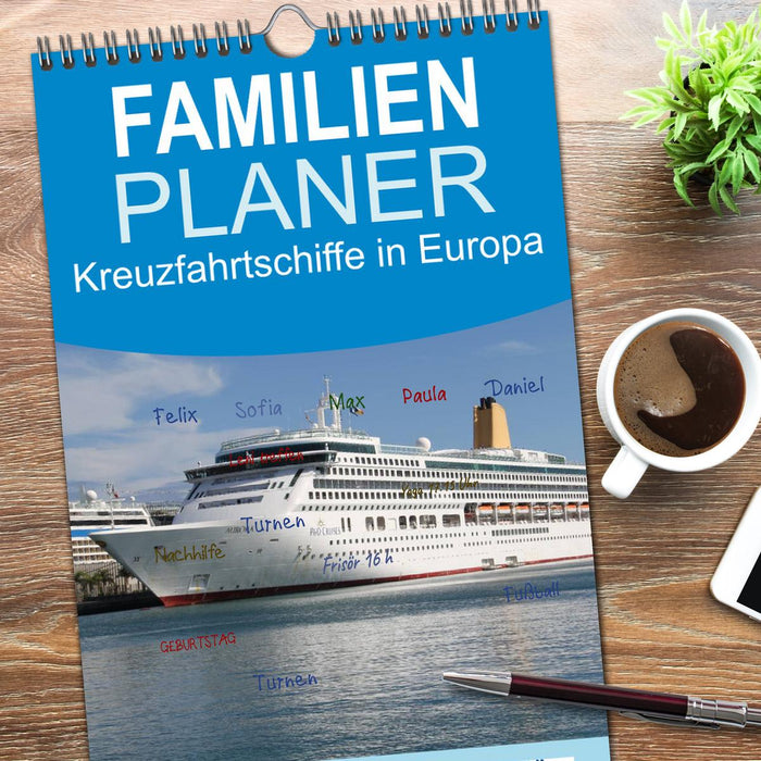 Kreuzfahrtschiffe in Europa (CALVENDO Familienplaner 2026)