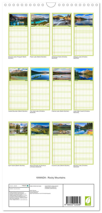 KANADA - Rocky Mountains (CALVENDO Familienplaner 2026)