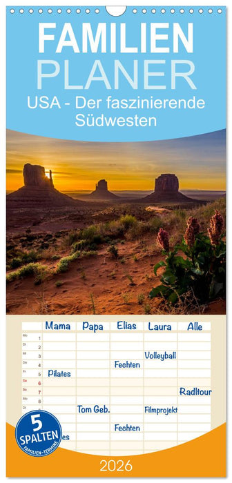 USA Der faszinierende Südwesten (CALVENDO Familienplaner 2026)