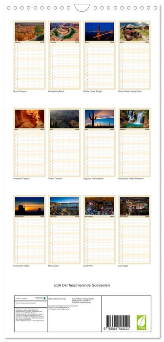 USA Der faszinierende Südwesten (CALVENDO Familienplaner 2026)