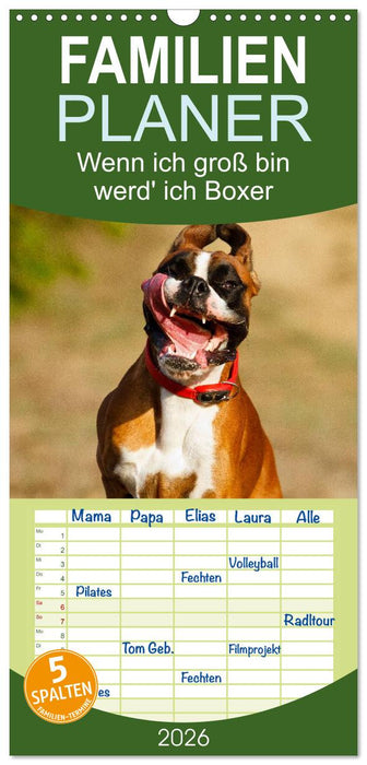 Wenn ich groß bin werd' ich Boxer (CALVENDO Familienplaner 2026)