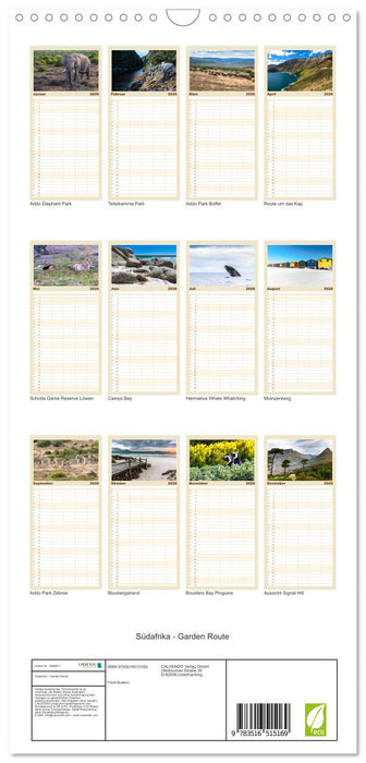 Südafrika - Garden Route (CALVENDO Familienplaner 2026)