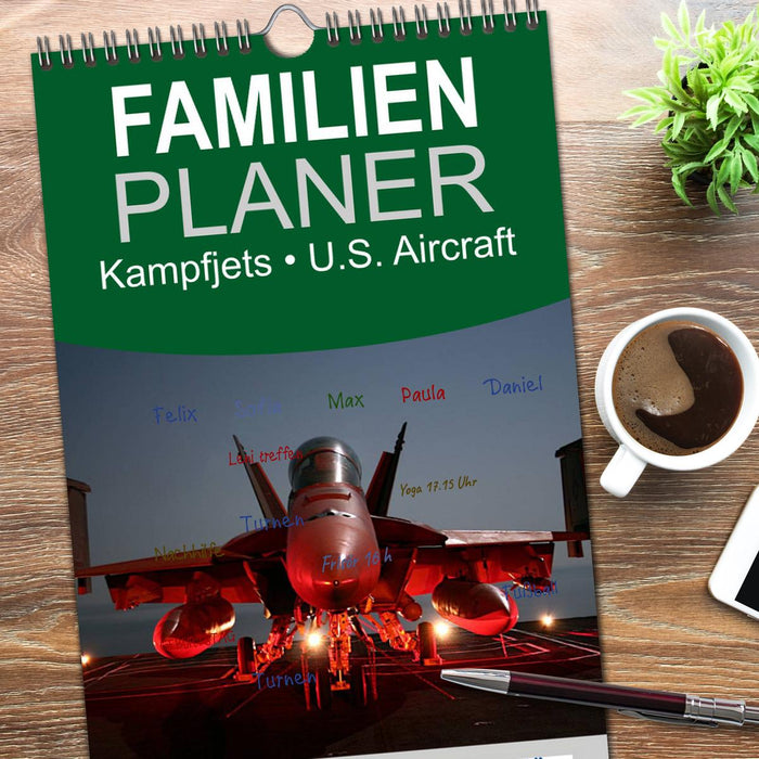 Kampfjets • U.S. Aircraft (CALVENDO Familienplaner 2026)