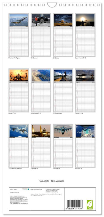 Kampfjets • U.S. Aircraft (CALVENDO Familienplaner 2026)