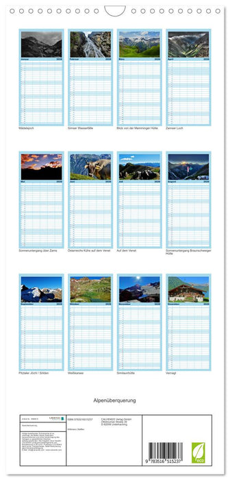 Alpenüberquerung (CALVENDO Familienplaner 2026)