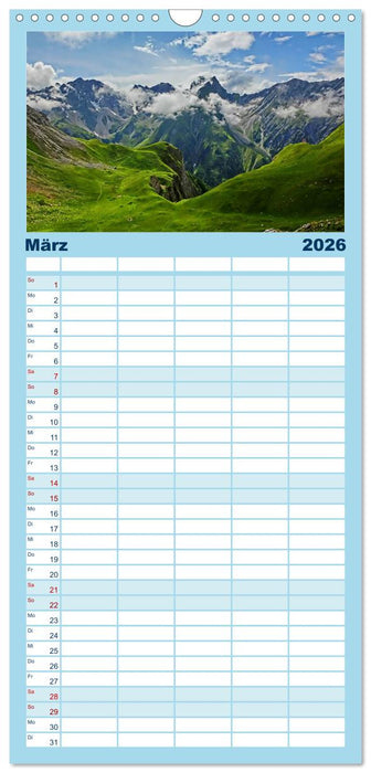 Alpenüberquerung (CALVENDO Familienplaner 2026)