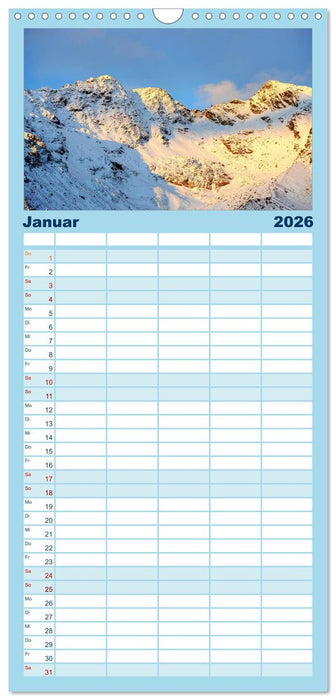 Traumhafte Bergwelt Kalender (CALVENDO Familienplaner 2026)